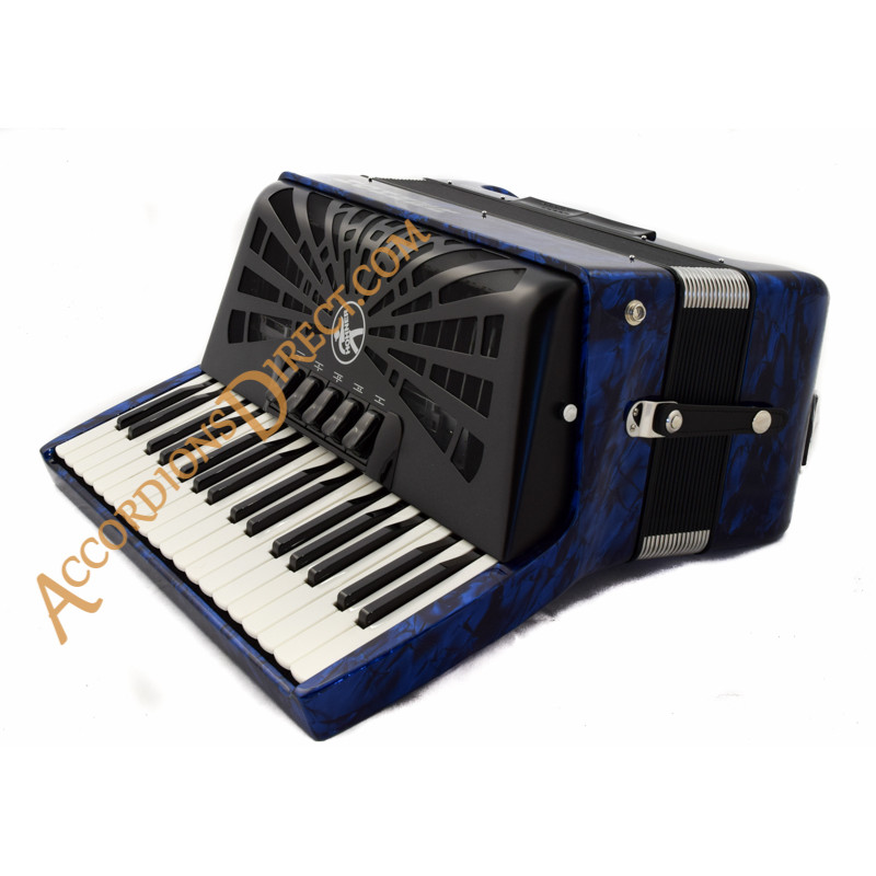 Hohner Bravo III 72 bass blue piano accordion with MIDI options ...